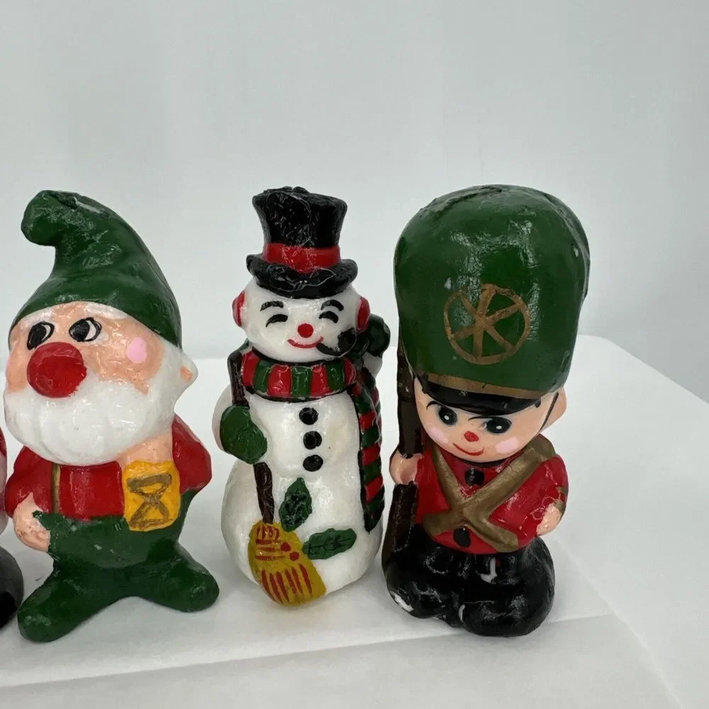 Vintage Interpur Christmas Wax Figural Candles 5